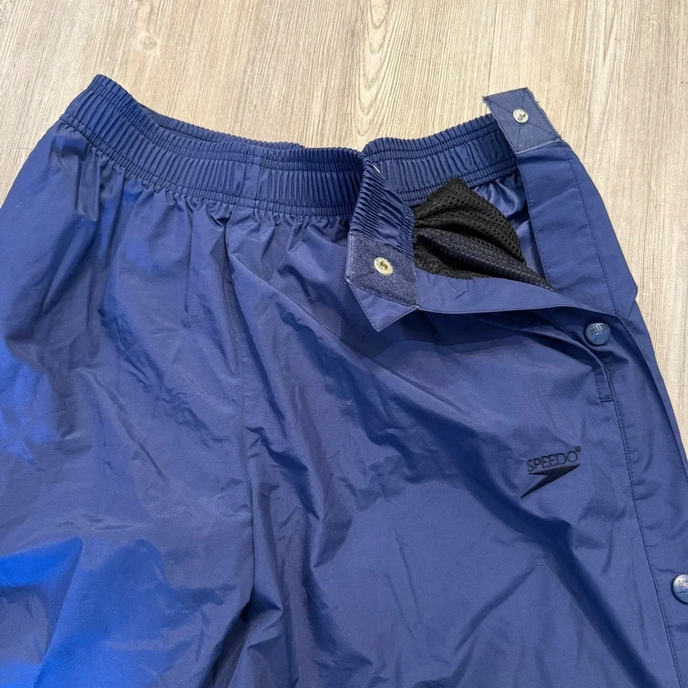 Speedo Mens Medium Vintage 90's Tearaway Track Pants‎ Nylon Navy